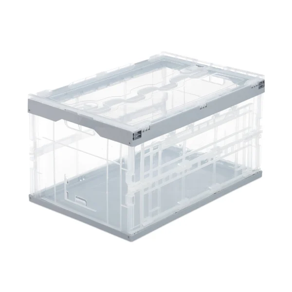 Relaxdays transportlåda, förvaringslåda, plastback 60 liter