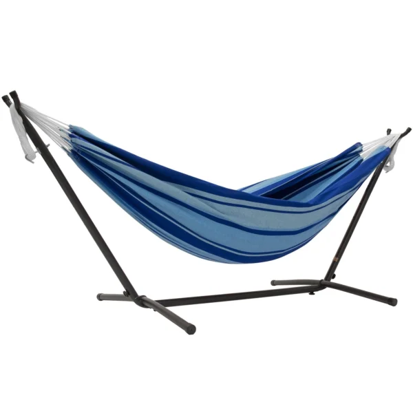 Vivere - Hängmatta Bomull Med Ställning - Dubbel - Island Breeze