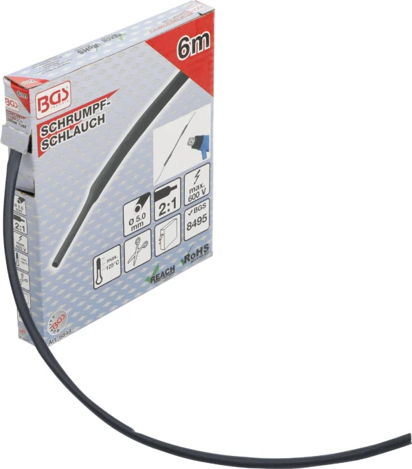 Krympslang-box svart Ø 5 mm 6 m. BGS 6848