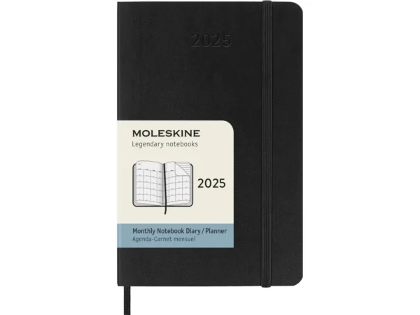 Moleskine 12M Monthly Kalender 2025 Softcover Pocket Black