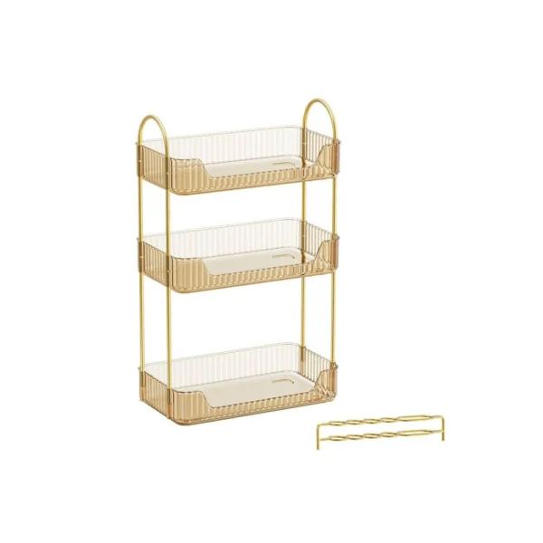 Sminkorganisatör, SONGMICS, 30,5x16,8x48 cm, Champagneguld.