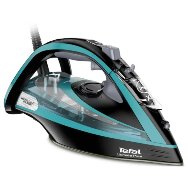 Tefal Ultimate Pure FV9844 Torr & Ångstrykjärn Stryksula Durilium Autoclean 3200 W Svart, Blå